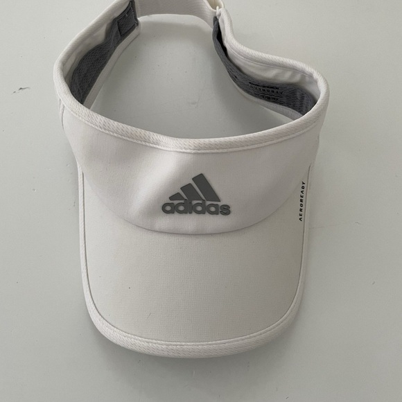 adidas Accessories - Adidas White Gray Visor tennis white gray stretch brim hat cap